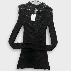 Isabel Marant Crochet Knit Top, Button Neck, NWT